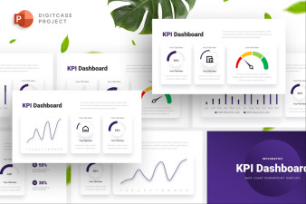 Plain Purple KPI Dashboard - PowerPoint Template
